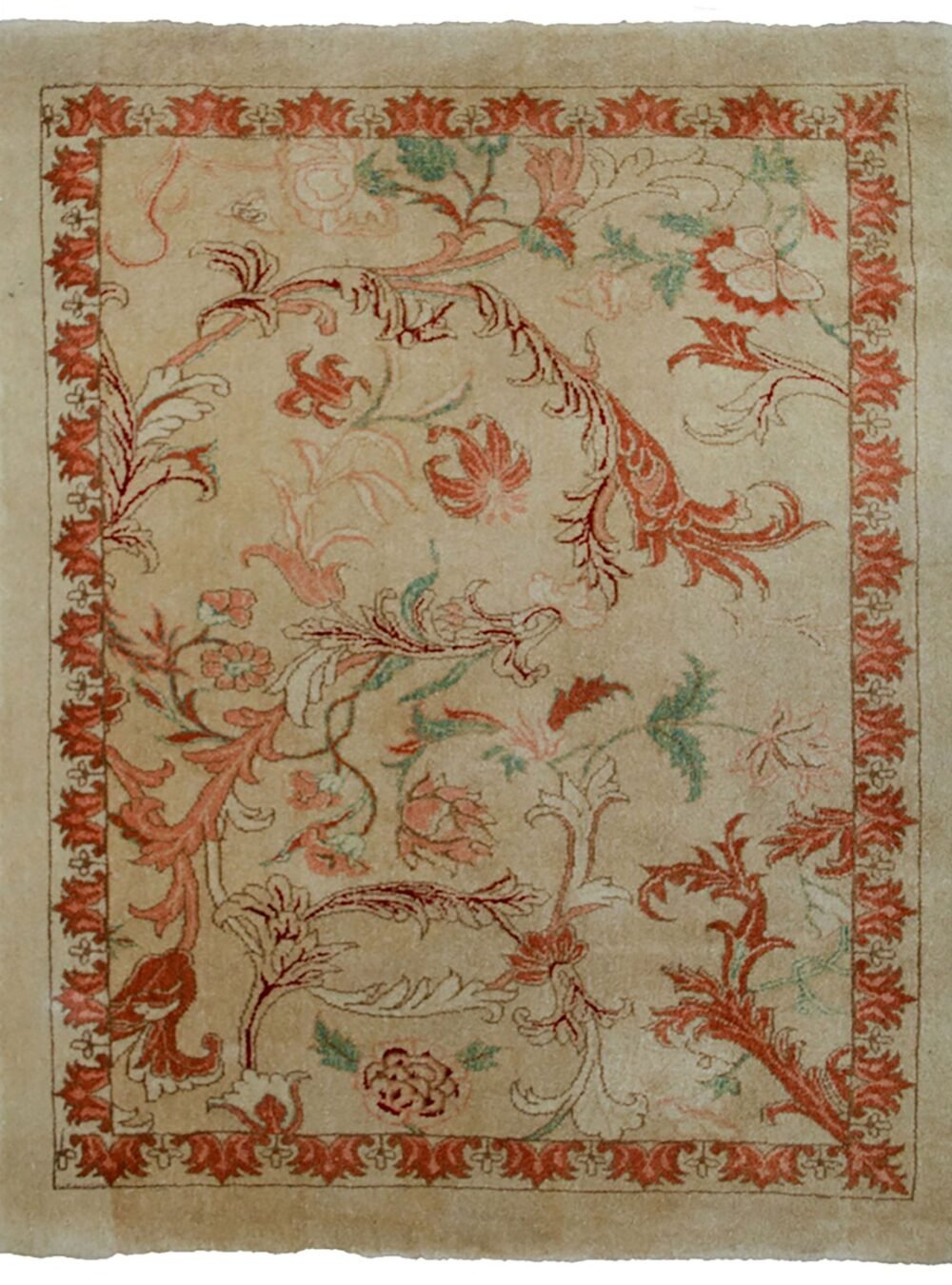 “Fine Persian Tabriz rug with earthy floral design” “Unsymmetrical floral motif rug made with handspun wool” “Handwoven Tabriz rug in natural dyes and muted tones” “Contemporary style Persian Tabriz rug with traditional weaving”