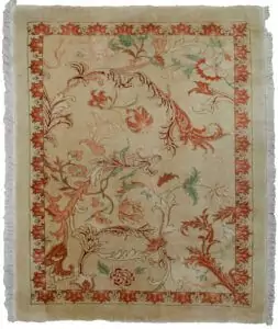 “Fine Persian Tabriz rug with earthy floral design” “Unsymmetrical floral motif rug made with handspun wool” “Handwoven Tabriz rug in natural dyes and muted tones” “Contemporary style Persian Tabriz rug with traditional weaving”