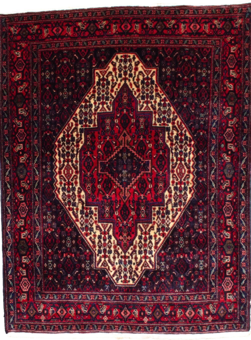 alt="Antique Senneh rug with three medallion Herati design" alt="Fine Persian knot Senneh carpet with traditional Kurdish pattern" alt="Classic antique Persian rug from Senneh with high-quality wool" alt="Collectible Senneh rug featuring Herati motif and medallions"