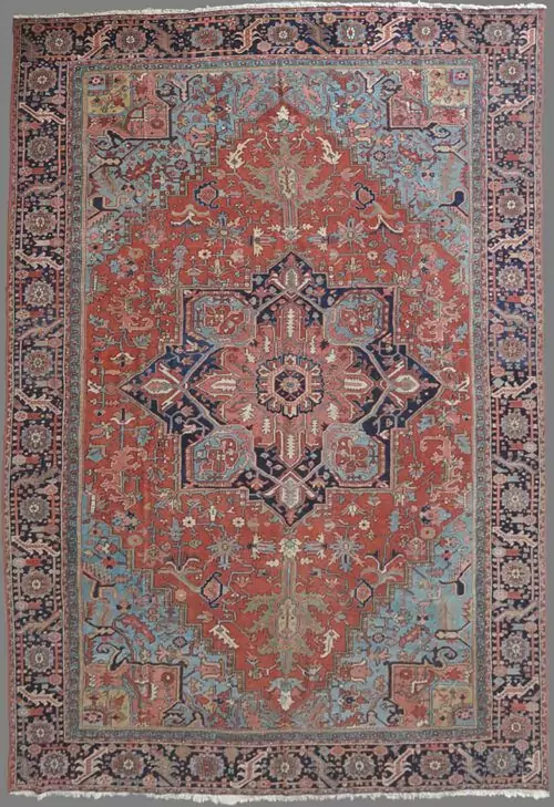 Antique Handmade Heriz Carpet 1880s 554 x 368cm (18.2 x 12.1ft)