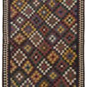alt="Qashqai kilim with rare eye-dazzler design and jijim ends" alt="Fine tribal kilim in unusual size with optical pattern" alt="Collector-grade Qashqai kilim with natural dyes and bold geometry" alt="Handwoven Persian kilim with fine finishing and tribal artistry"