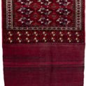 alt="Vintage Turkman Tobreh bag with deep red field and large Guls" alt="Handwoven Turkman tribal bag from Northeast Iran" alt="Turkman storage bag with soft wool and rich red colour" alt="Decorative vintage Tobreh with bold tribal motifs"
