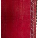 alt="Large vintage Turkman tobreh bag with deep red wool and lozenge motifs" alt="Oversized tribal storage bag from Northeast Iran in plain design" alt="Turkman wool bag with lozenge and bush motifs in red field" alt="Rare large vintage Tobreh bag with tribal pattern and small motif"