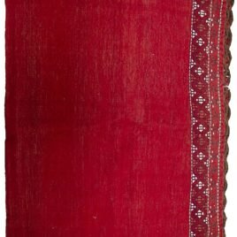 alt="Large vintage Turkman tobreh bag with deep red wool and lozenge motifs" alt="Oversized tribal storage bag from Northeast Iran in plain design" alt="Turkman wool bag with lozenge and bush motifs in red field" alt="Rare large vintage Tobreh bag with tribal pattern and small motif"