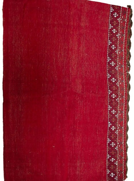 13388-Turkman-90x140cm.jpg alt="Large vintage Turkman tobreh bag with deep red wool and lozenge motifs" alt="Oversized tribal storage bag from Northeast Iran in plain design" alt="Turkman wool bag with lozenge and bush motifs in red field" alt="Rare large vintage Tobreh bag with tribal pattern and small motif"
