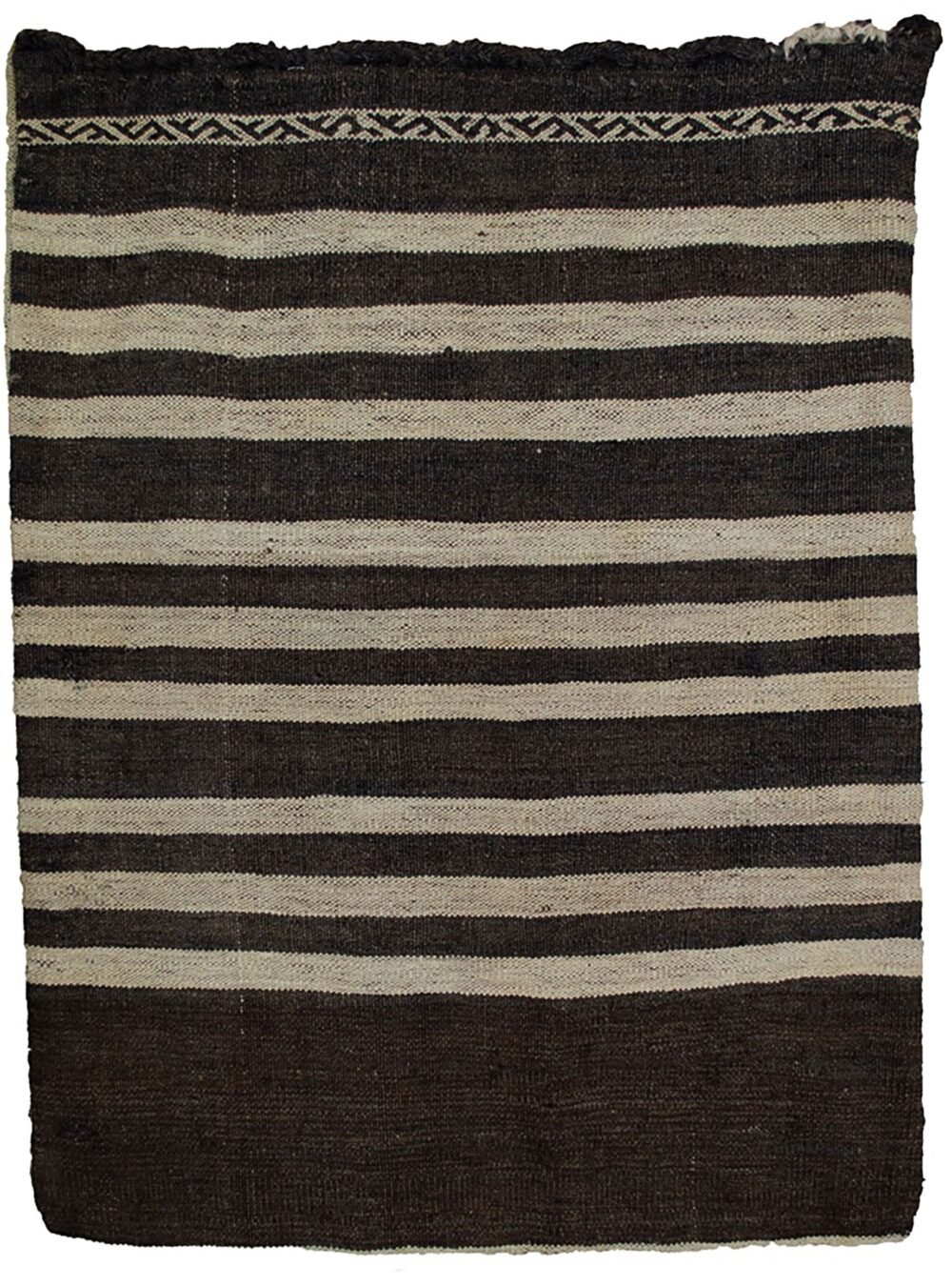 alt="Vintage Turkman Tobreh bag with cream background and minimalist motif" alt="Handwoven tribal storage bag from Northeast Iran in neutral tones" alt="Minimalist Persian nomadic bag in cream with simple design" alt="Stylish vintage Turkman bag with natural wool and subtle motif"