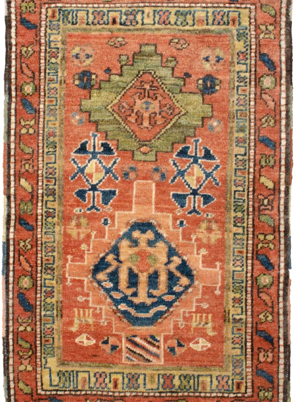 alt="Hand-knotted Heriz rug with stylised dog and floral motifs" alt="Antique-finish Heriz rug made from handspun wool and natural dyes" alt="Village-style Heriz carpet with traditional motifs and modern craftsmanship" alt="New Heriz production rug with vintage aesthetic and natural fibres"