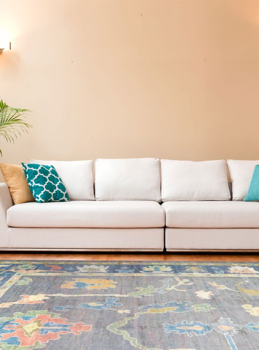 White couch in a large luxury home White couch in a large luxury home