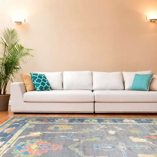 White couch in a large luxury home