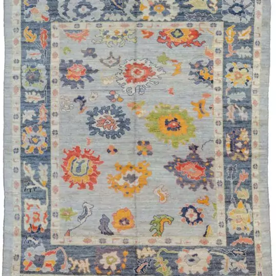 ushak-rug-harchang-design-blue.jpg handwoven-ushak-carpet-natural-dyes.jpg vintage-look-ushak-light-blue-petrol.jpg new-ushak-rug-traditional-geometric-pattern.jpg modern-dining-room-blue-ushak-rug.jpg
