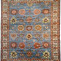 alt="Serapi Heriz rug with harchang design on light blue field" alt="Hand-knotted Persian rug with cream floral border and antique finish" alt="New Serapi Heriz production using handspun wool and natural dyes" alt="Traditional Persian rug with crab motif and antique look"
