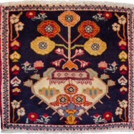 alt="Nomadic tribal bag with flowerpot and floral stem design" alt="Wool bag with spade motifs and central flower design" alt="Decorative handwoven tribal bag for wall or seat" alt="Vintage Persian nomadic textile with floral and geometric motifs"