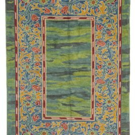 william-morris-green-rug-floral-border.jpg arts-and-crafts-style-rug-natural-dyes.jpg handwoven-green-william-morris-carpet.jpg vintage-inspired-floral-border-rug.jpg william-morris-textile-arts-crafts.jpg