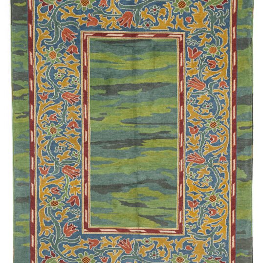 william-morris-green-rug-floral-border.jpg arts-and-crafts-style-rug-natural-dyes.jpg handwoven-green-william-morris-carpet.jpg vintage-inspired-floral-border-rug.jpg william-morris-textile-arts-crafts.jpg