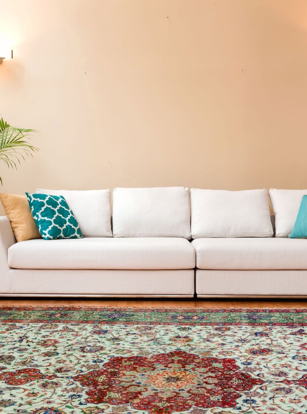 White couch in a large luxury home White couch in a large luxury home