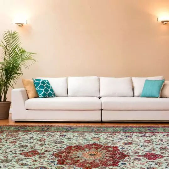 White couch in a large luxury home