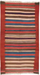 antique-varamin-kilim-rocket-design.jpg mooshaky-design-persian-kilim.jpg vibrant-color-varamin-flatweave.jpg handwoven-antique-iranian-kilim.jpg