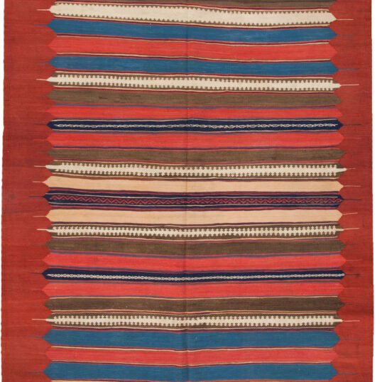 antique-varamin-kilim-rocket-design.jpg mooshaky-design-persian-kilim.jpg vibrant-color-varamin-flatweave.jpg handwoven-antique-iranian-kilim.jpg