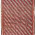 alt="Room-size Afshar kilim with lozenge design and jagged border" alt="Vintage Persian kilim with colourful end bands and reinforced fringe" alt="Decorative Afshar rug suitable for dining room with geometric pattern" alt="Large handwoven kilim with traditional tribal motifs and strong stop-end"