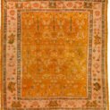rare-antique-ushak-carpet-square-yellow.jpg square-ushak-rug-allover-shrub-pattern.jpg antique-ushak-carpet-peach-floral-border.jpg yellow-ushak-rug-turkish-handwoven.jpg