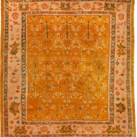 rare-antique-ushak-carpet-square-yellow.jpg square-ushak-rug-allover-shrub-pattern.jpg antique-ushak-carpet-peach-floral-border.jpg yellow-ushak-rug-turkish-handwoven.jpg