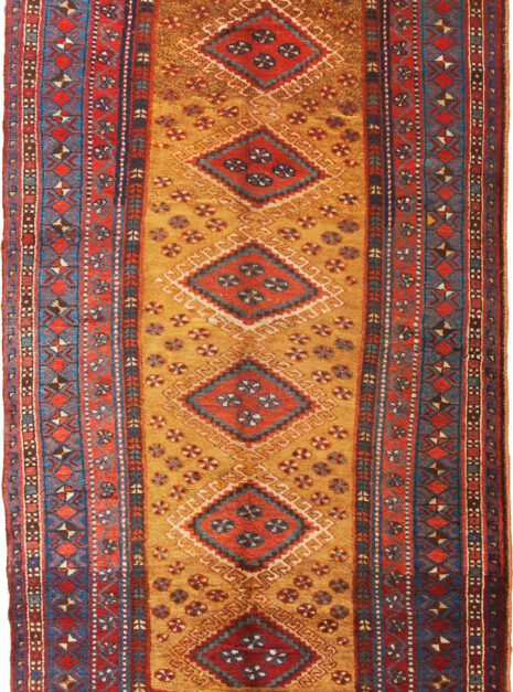vintage-qashqai-rug-yellow-field-rose-medallions.jpg qashqai-persian-rug-sky-blue-border.jpg handspun-wool-natural-dye-qashqai-rug.jpg tribal-persian-rug-vibrant-colours.jpg