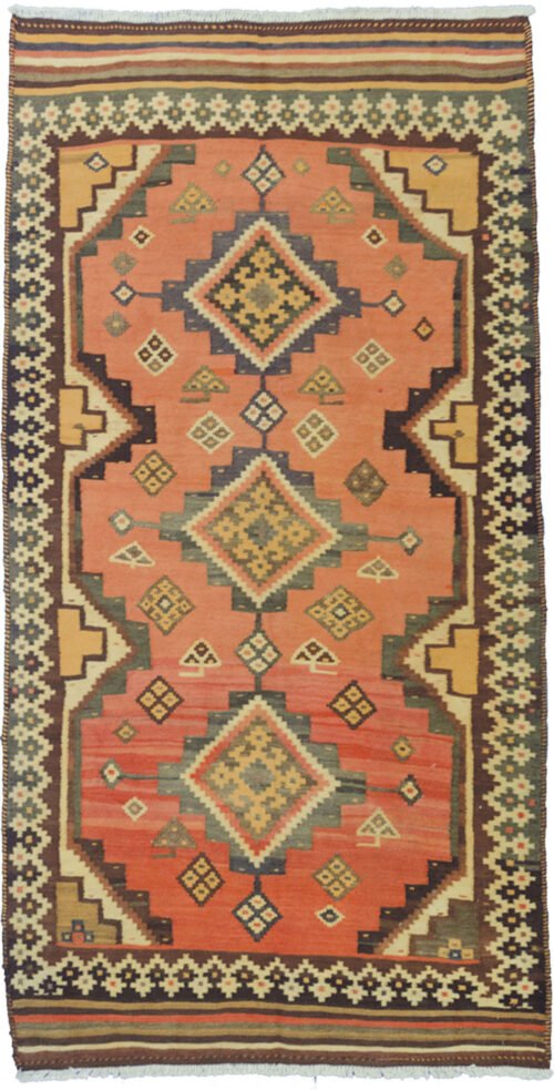 Vintage Qashqai Kilim Rug 251x128cm