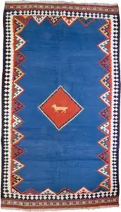 “Fine Qashqai kilim with vivid colours and jijim ends” “Handwoven Persian kilim with natural dyes from South Iran” “Qashqai tribal kilim with traditional South Iranian design” “Ethnic flatweave rug with handspun wool and vibrant dyes”
