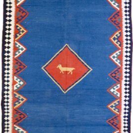 “Fine Qashqai kilim with vivid colours and jijim ends” “Handwoven Persian kilim with natural dyes from South Iran” “Qashqai tribal kilim with traditional South Iranian design” “Ethnic flatweave rug with handspun wool and vibrant dyes”
