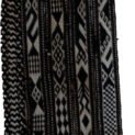 alt="Very long antique Lori tent band with black and white motifs" alt="Tribal nomadic textile from West Iran with geometric pattern" alt="Handwoven Lori tent strap with historical decorative design" alt="Collectible Persian tribal tent band for display or collection"