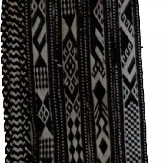 alt="Very long antique Lori tent band with black and white motifs" alt="Tribal nomadic textile from West Iran with geometric pattern" alt="Handwoven Lori tent strap with historical decorative design" alt="Collectible Persian tribal tent band for display or collection"