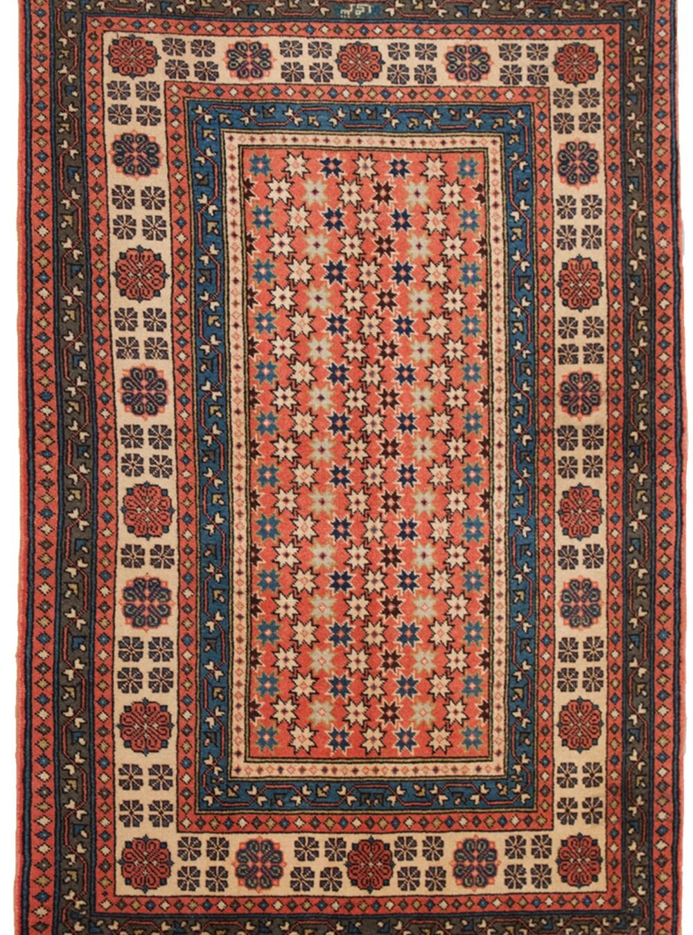 ardebil-talish-rug-rose-background.jpg decorative-ardebil-rug-multicoloured-stars.jpg handwoven-talish-design-ardebil-rug.jpg vintage-ardebil-rug-sharafi-signature.jpg