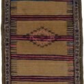 alt="Antique Quchan kilim with star motifs and camel ground from Northeast Iran" alt="Vintage Kurdish kilim with red and blue bands and cream square border" alt="Tribal Quchan flatweave kilim with lozenge and star designs" alt="Collectible Kurdish kilim with rare motifs and decorative field"