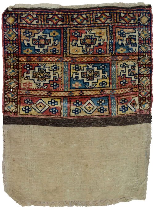 alt="Antique Quchan bag from Kurdish tribes of Northeast Iran" alt="Vintage Kurdish tribal textile with natural dyes and soft wool" alt="Rare Quchan tribal bag with rich colours and excellent condition" alt="Collector’s antique Kurdish bag with traditional motifs"