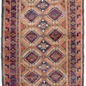 alt="Antique Baluch rug with light green field and lozenge design" alt="Tribal Persian rug with peacock terracotta border and purple wool accents" alt="Northeast Iran Baluch rug with niches and unusual colour combination" alt="Decorative antique Baluch carpet with blue and green tribal motifs"