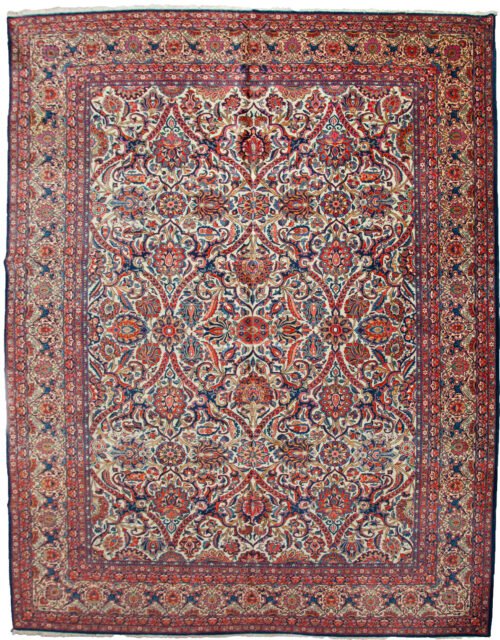 Antique Kashan Dabir Carpet 364x271cm