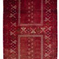 “Vintage Afghan Pardeh rug with original hanging loops” “Red tribal Afghan rug from Kunduz used as tent curtain” “Pardeh design curtain rug with fine weave from Afghanistan” “Afghan handwoven curtain rug with deep red wool”