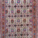 alt="Fine Varamin carpet with cream ground and floral lattice design" alt="Tehran design Persian rug with peacocks and flower heads" alt="Rare cream ground Persian rug from Varamin" alt="Finely woven Varamin rug with symbolic floral motifs"
