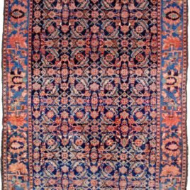alt="Boroujen Bakhtiari rug with navy Herati design and light blue border" alt="Persian carpet from Boroujen with natural dyes and floral motifs" alt="High-quality Herati rug from Bakhtiari region in excellent condition" alt="Rare vintage Boroujen rug with handspun wool and decorative appeal"
