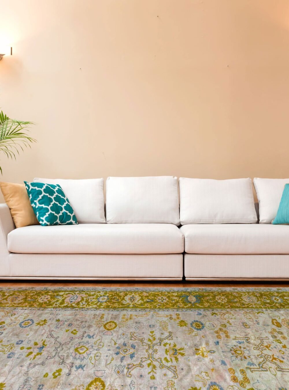 White couch in a large luxury home White couch in a large luxury home