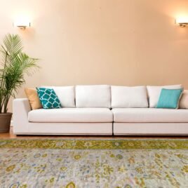 White couch in a large luxury home