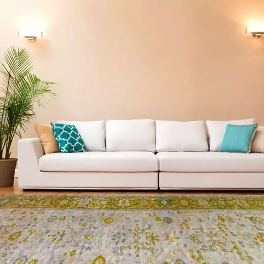 White couch in a large luxury home