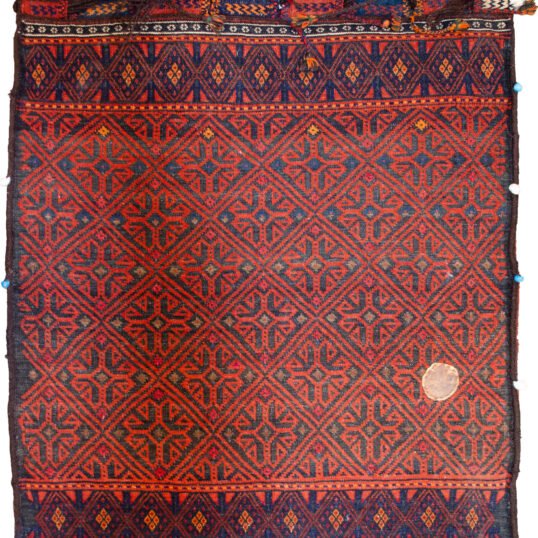 alt="Finely woven Kalat tobreh with tribal motifs and intact locks" alt="Khorassan tribal bag with detailed ends and high-quality wool" alt="Vintage Persian storage bag from Kalat with old repair" alt="Collector’s tobreh from Northern Iran with natural dyes"