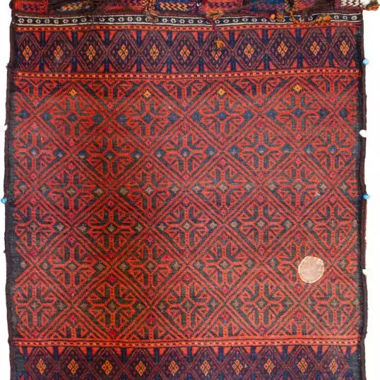 alt="Finely woven Kalat tobreh with tribal motifs and intact locks" alt="Khorassan tribal bag with detailed ends and high-quality wool" alt="Vintage Persian storage bag from Kalat with old repair" alt="Collector’s tobreh from Northern Iran with natural dyes"
