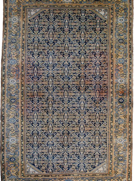 M366-Cheshme-Farahan-192x127cmr.jpg alt="Antique Cheshme rug with blue Herati design and rose border" alt="Persian Farahan rug with subtle abrash and geometric pattern" alt="Low-pile antique rug from Iran with classic Herati motif" alt="Elegant vintage Persian rug with blue field and rose-toned border"