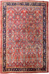alt="Antique Bakhshaysh carpet with red field and fish design" alt="Persian village rug with navy floral border and unique design breaks" alt="Handwoven Bakhshaysh rug with characterful layout adjustment" alt="Northwest Iran carpet with stylised flowers and village charm"