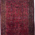 alt="Large Lilihan carpet with deep red field and blue floral border" alt="Rare oversized Persian rug with all-over bush design" alt="Naturally dyed Lilihan rug with soft wool and excellent pile" alt="Traditional Persian carpet in red and blue with floral motifs"