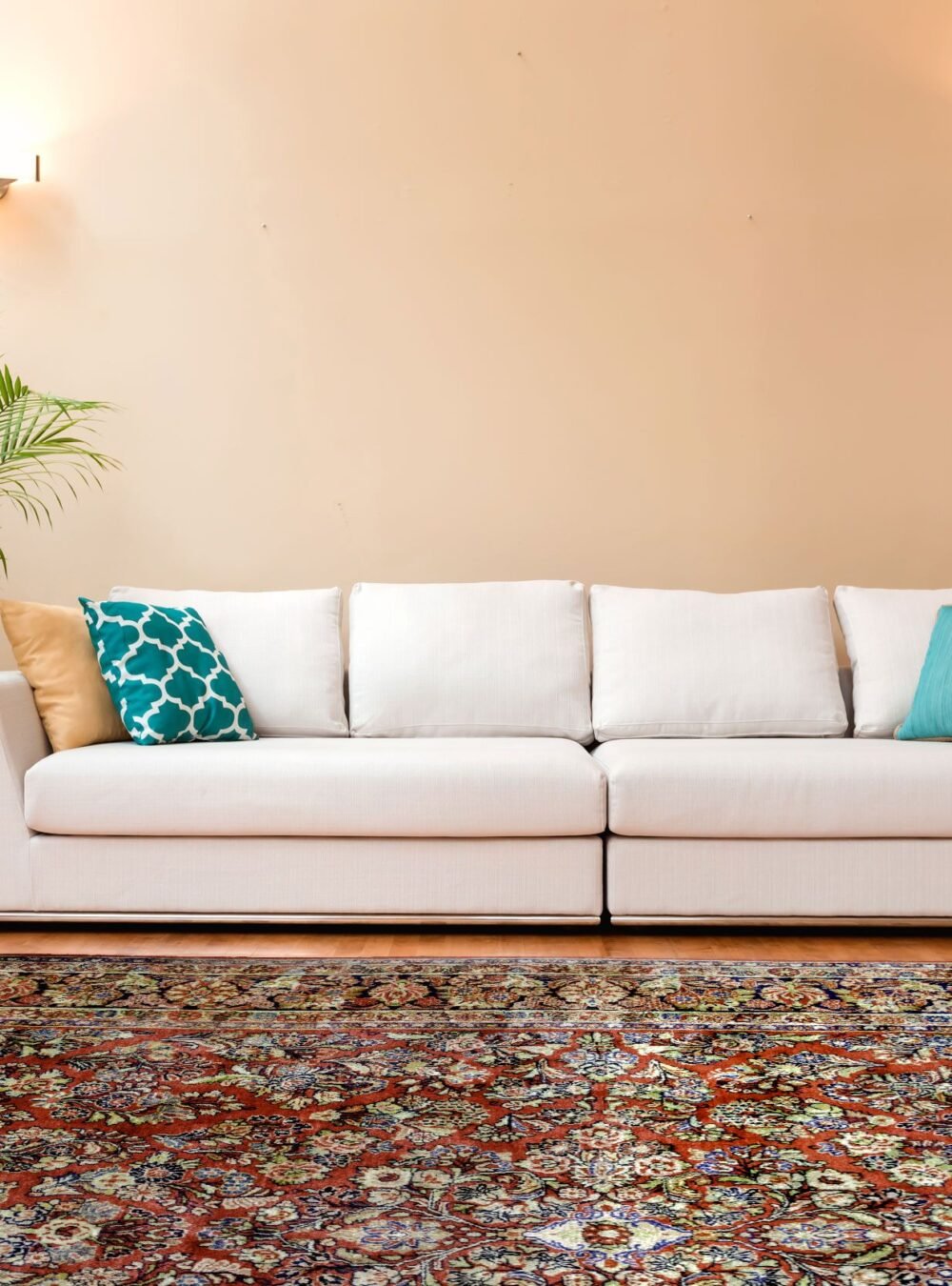 White couch in a large luxury home White couch in a large luxury home