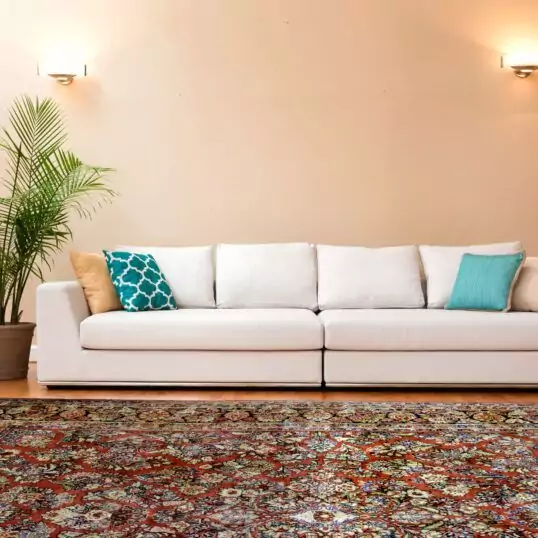 White couch in a large luxury home