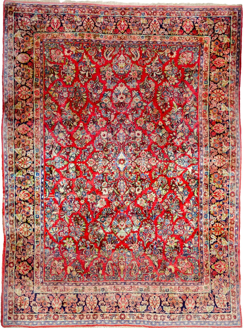 alt="Saruk Mohajeran carpet with all-over floral bouquet design" alt="Thick pile Persian rug with shiny wool and floral detail" alt="High-quality Saruk carpet from Mohajeran with dense weave" alt="Traditional Persian rug with soft wool and elegant bouquet pattern"